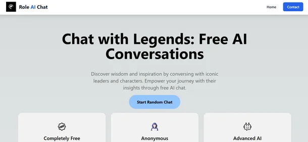 Role AI Chat homepage