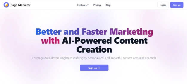 Sage Marketer Data homepage