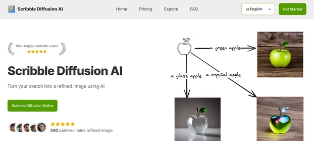 Scribble Diffusion AI homepage