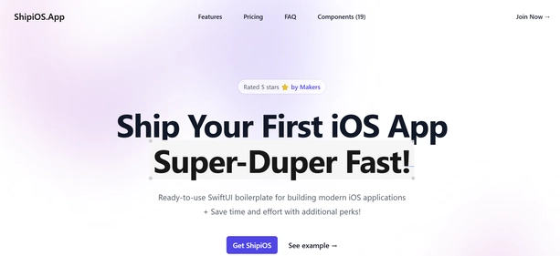 Shipios App homepage