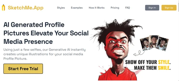 SketchMe App homepage