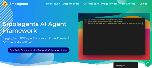 SmolAgents homepage