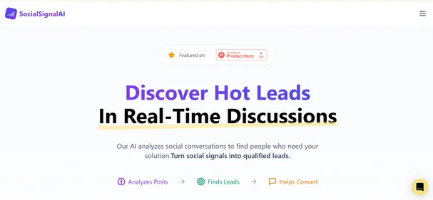 SocialSignal AI homepage