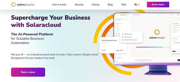 SolaraCloud AI homepage