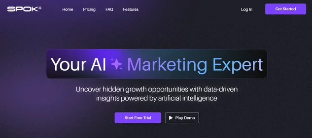 Spok AI homepage