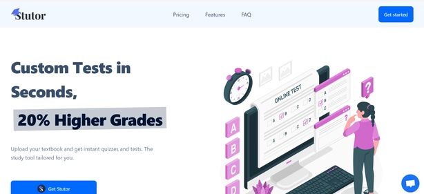 Stutor AI homepage