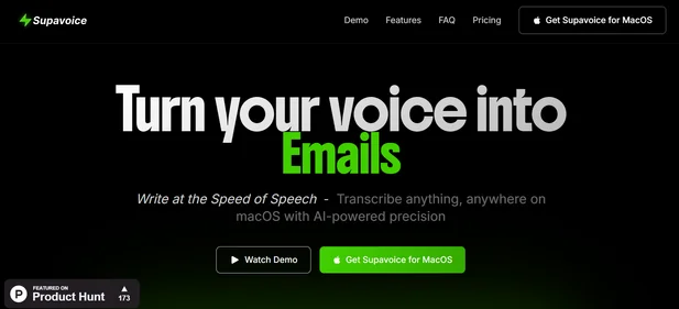 Supavoice homepage