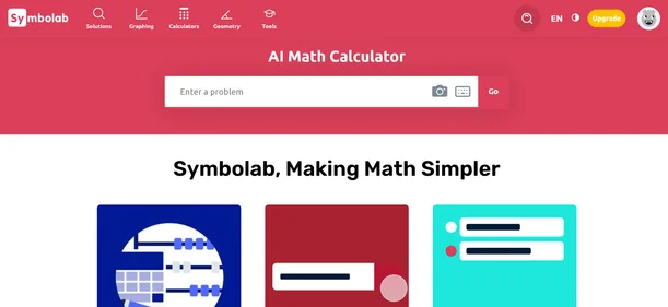 Symbolab homepage