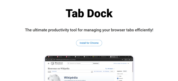Tab Dock homepage