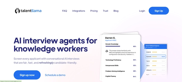 TalentLama AI homepage