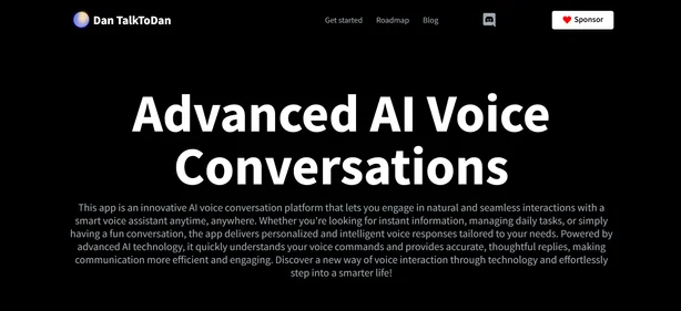 TalkToDan AI homepage