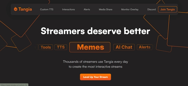 Tangia Co homepage