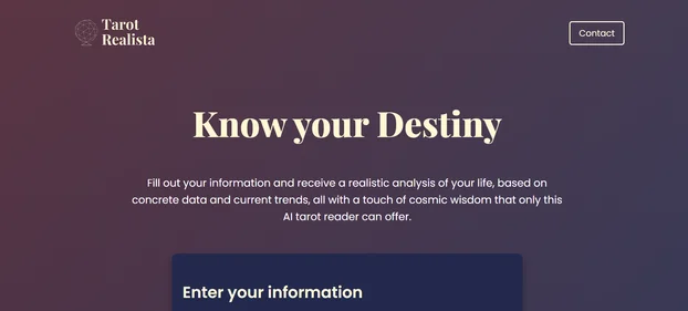 Tarotista AI homepage