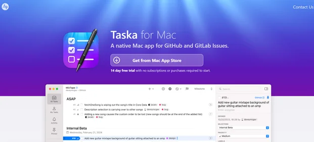 Taska homepage
