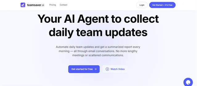 Team Saver AI homepage