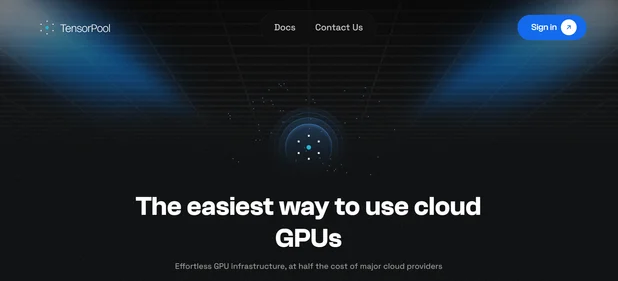 Tensorpool homepage