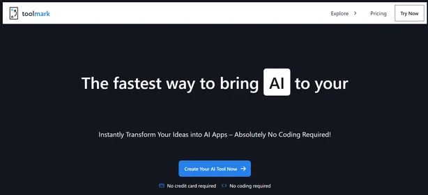 Tool Mark AI homepage