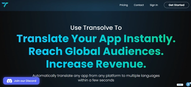 Transolve IO homepage
