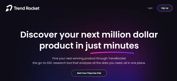TrendRocket IO homepage