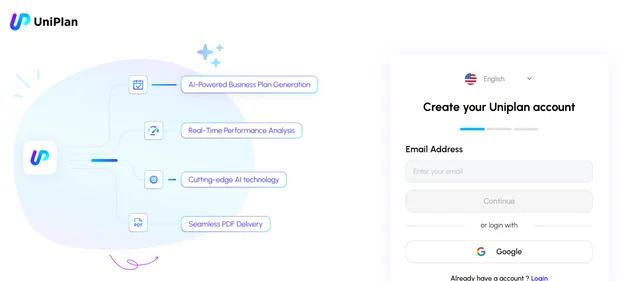 Uni Plan AI homepage