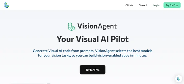 VisionAgent homepage