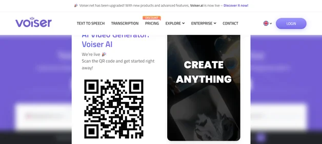 Voiser AI homepage
