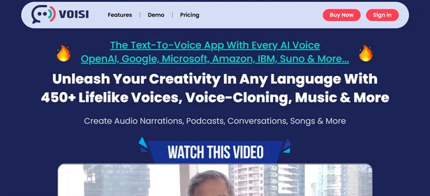 Voisi AI homepage