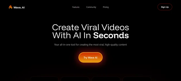 Wava AI homepage