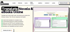 Webnovels AI homepage