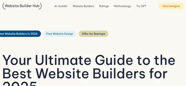 Website Builder Hub homepage
