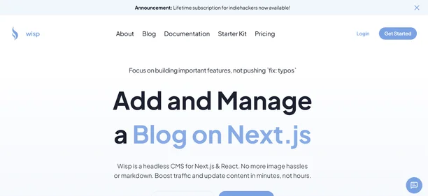 Wisp CMS homepage
