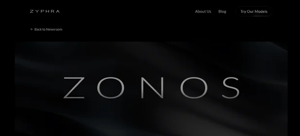 Zyphra Zonos homepage