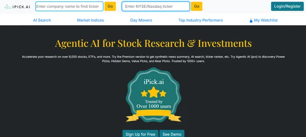 iPick AI homepage