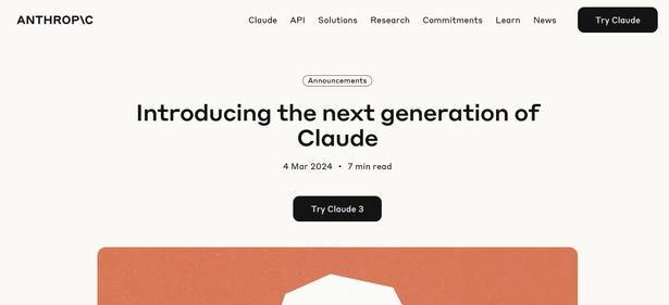 Claude 3 homepage