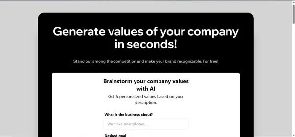 Company Values Generator