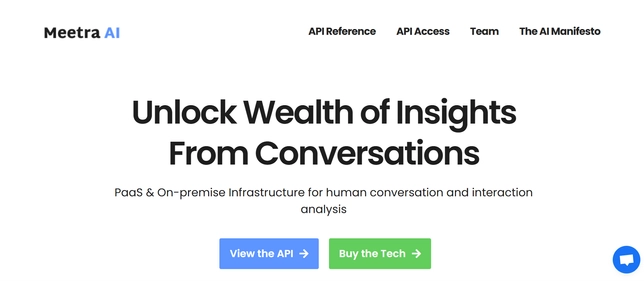 Meetra AI homepage
