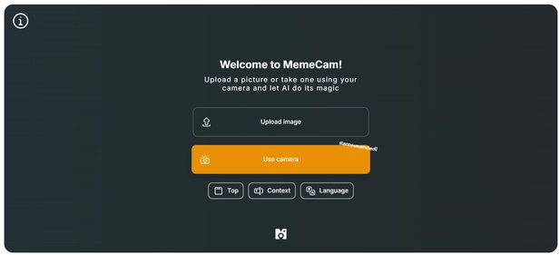 MemeCam homepage