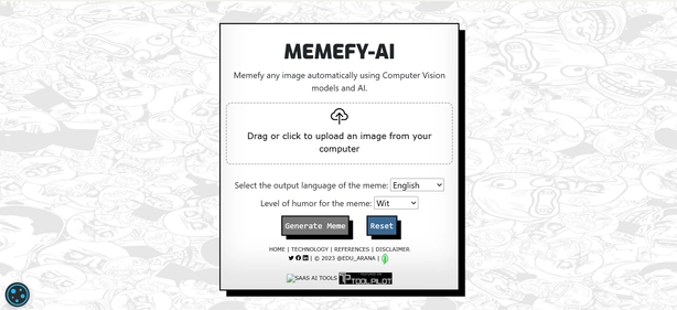 Memefy AI homepage