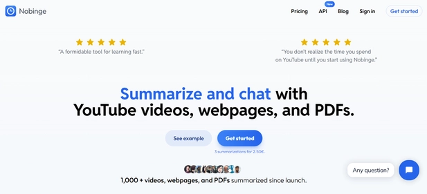 Nobinge homepage