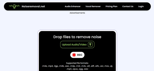 NoiseRemoval.net homepage