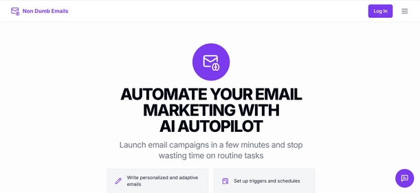 Non Dumb Emails homepage