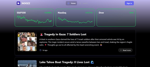 Noozz AI homepage