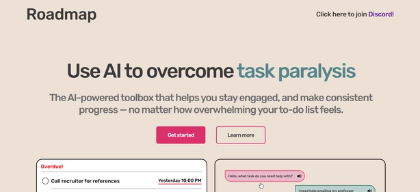 Plan Roadmap homepage