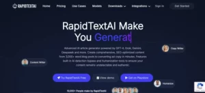 RapidText AI homepage