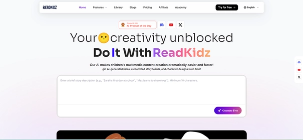ReadKidz homepage