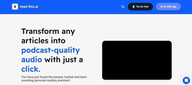 ReadThis AI homepage