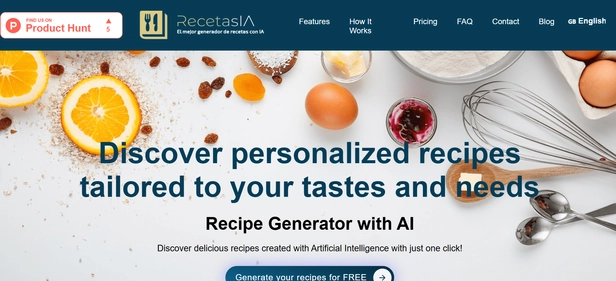 RecetasIA homepage