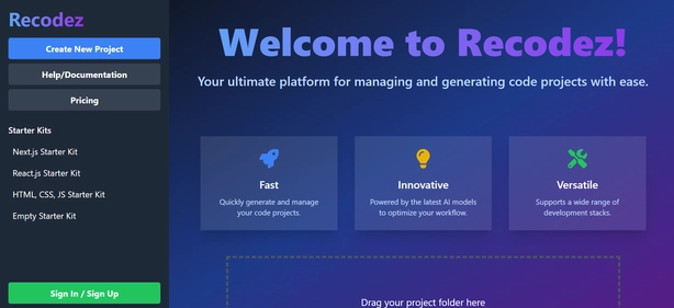 Recodez homepage
