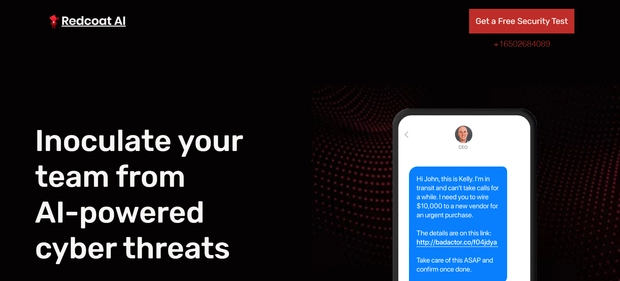 Redcoat AI homepage