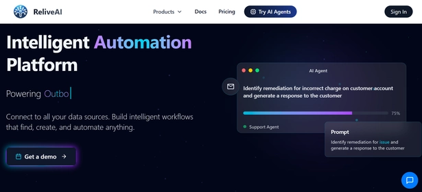 ReliveAI homepage